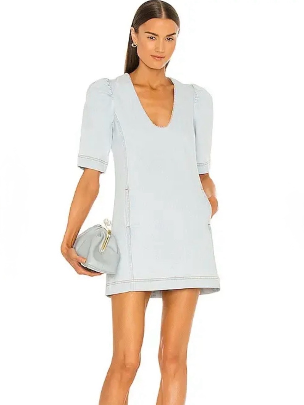 Something Navy Spencer Embellished Demin Mini Dress